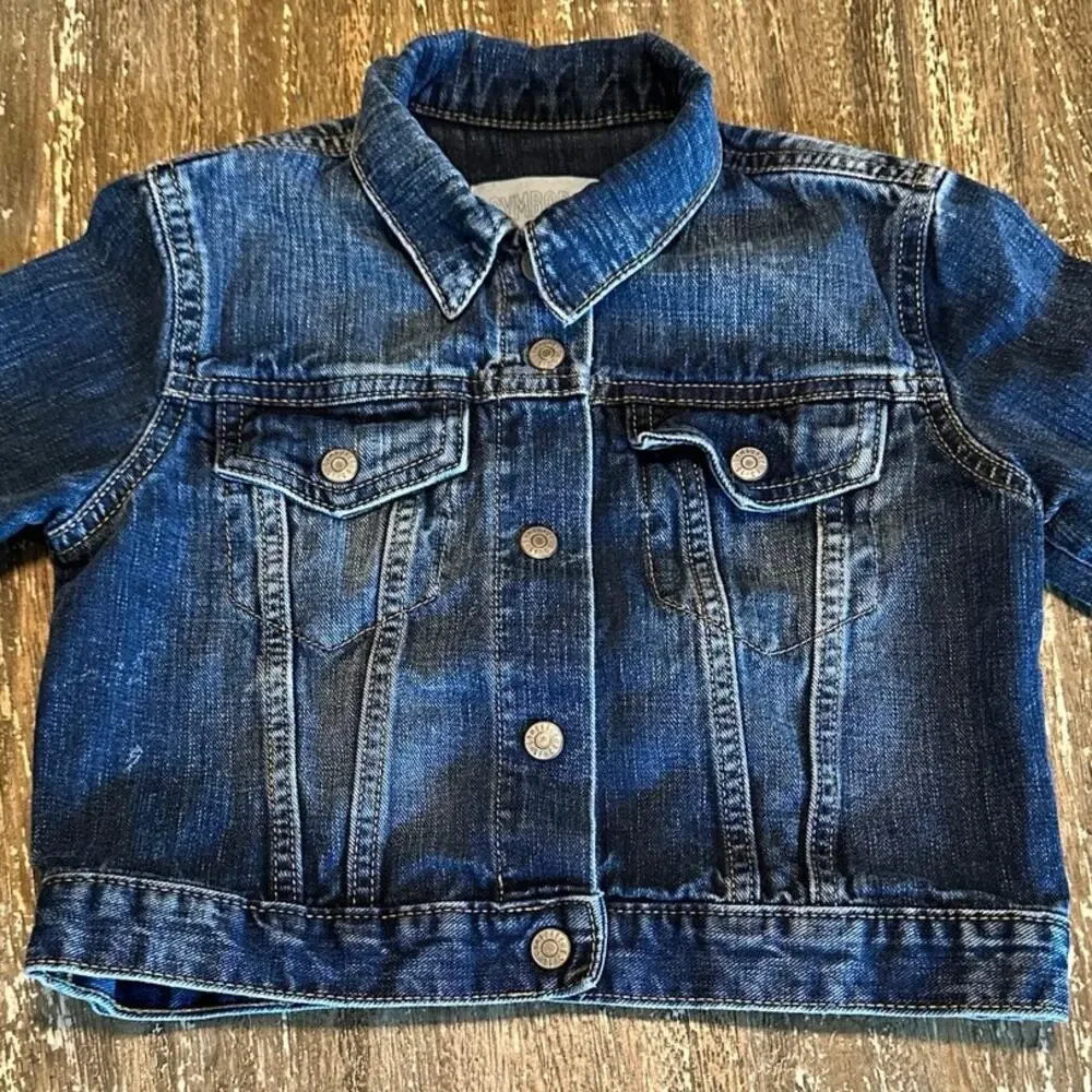 Gymboree Go Outside Denim Jean Jacket Blue Unisex Youth Kid’s Size Medium 7/8
